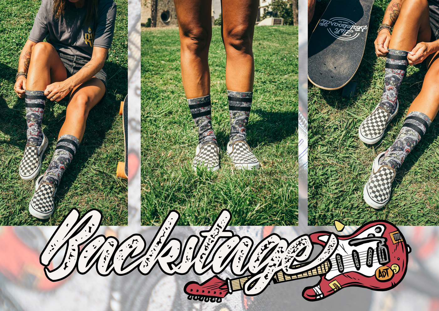 Colorful American Socks featuring the new Backstage Signature Series, designed for festival and concert enthusiasts.